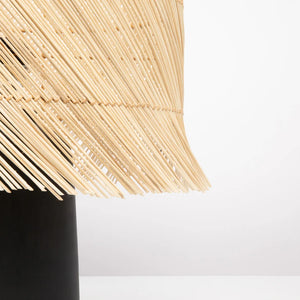 Lampe de table en rotin - Noir Naturel