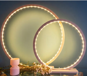 Cercle lumineux en bois 60cm